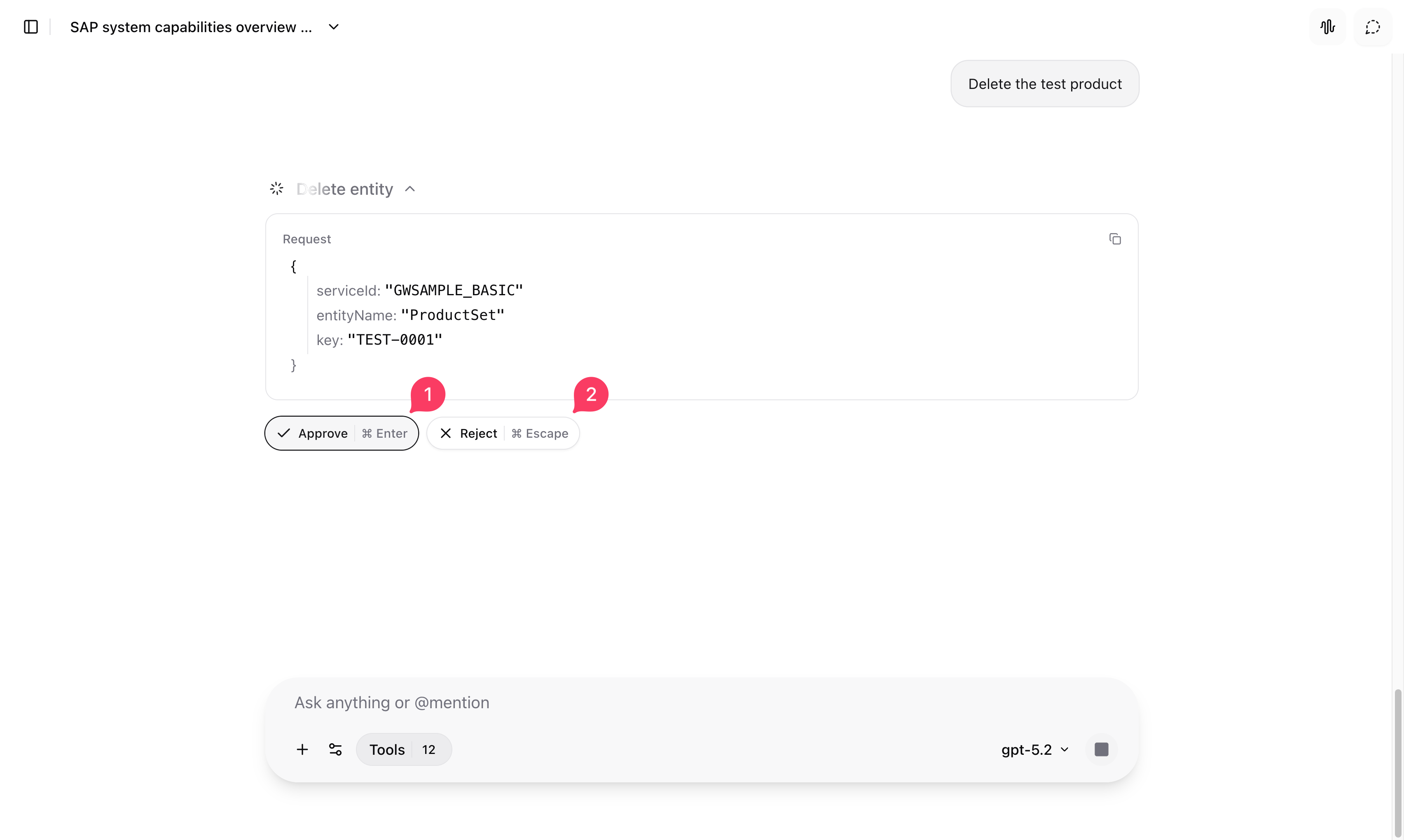 Manual approve or reject